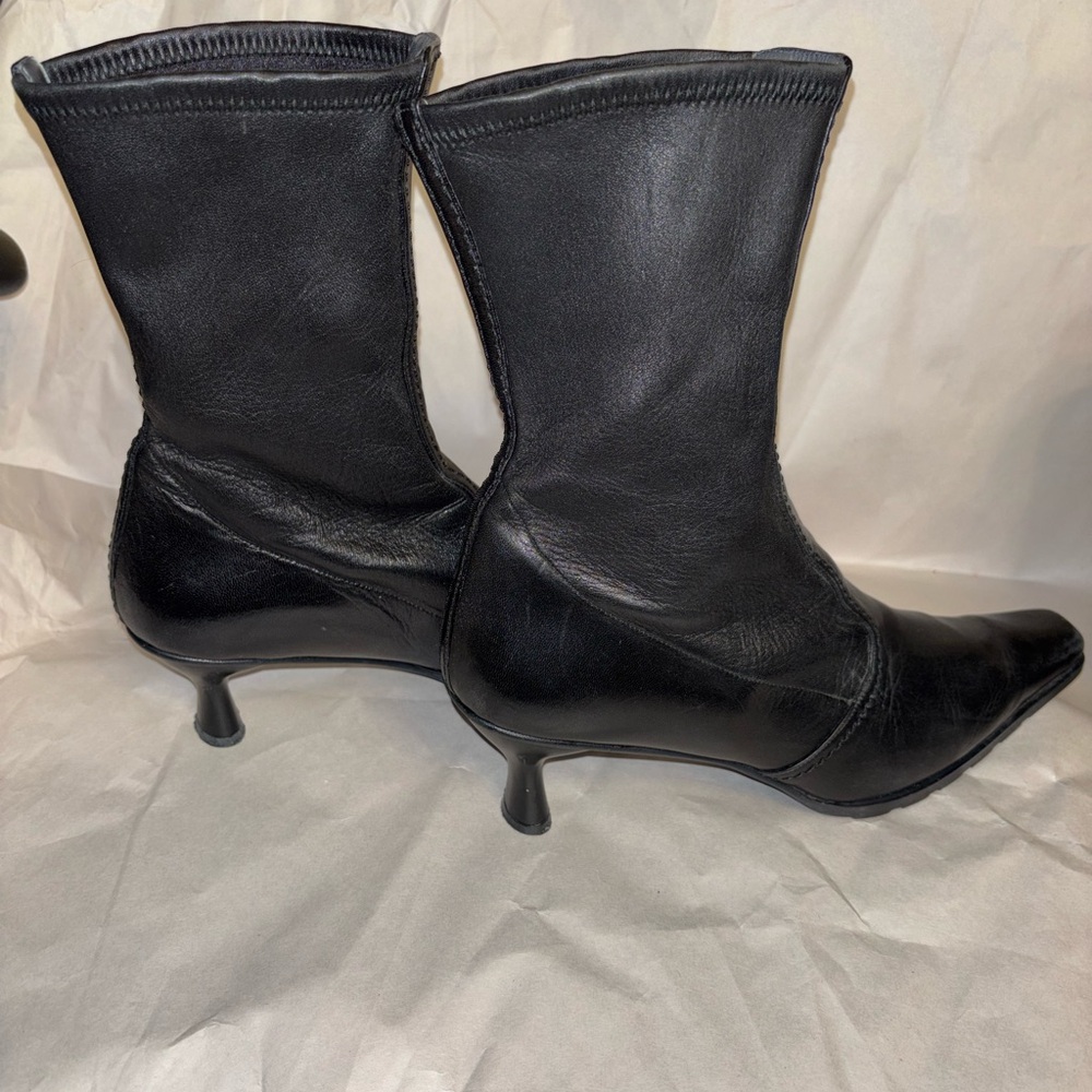 Stuart Weitzman Black Leather Heeled Boots